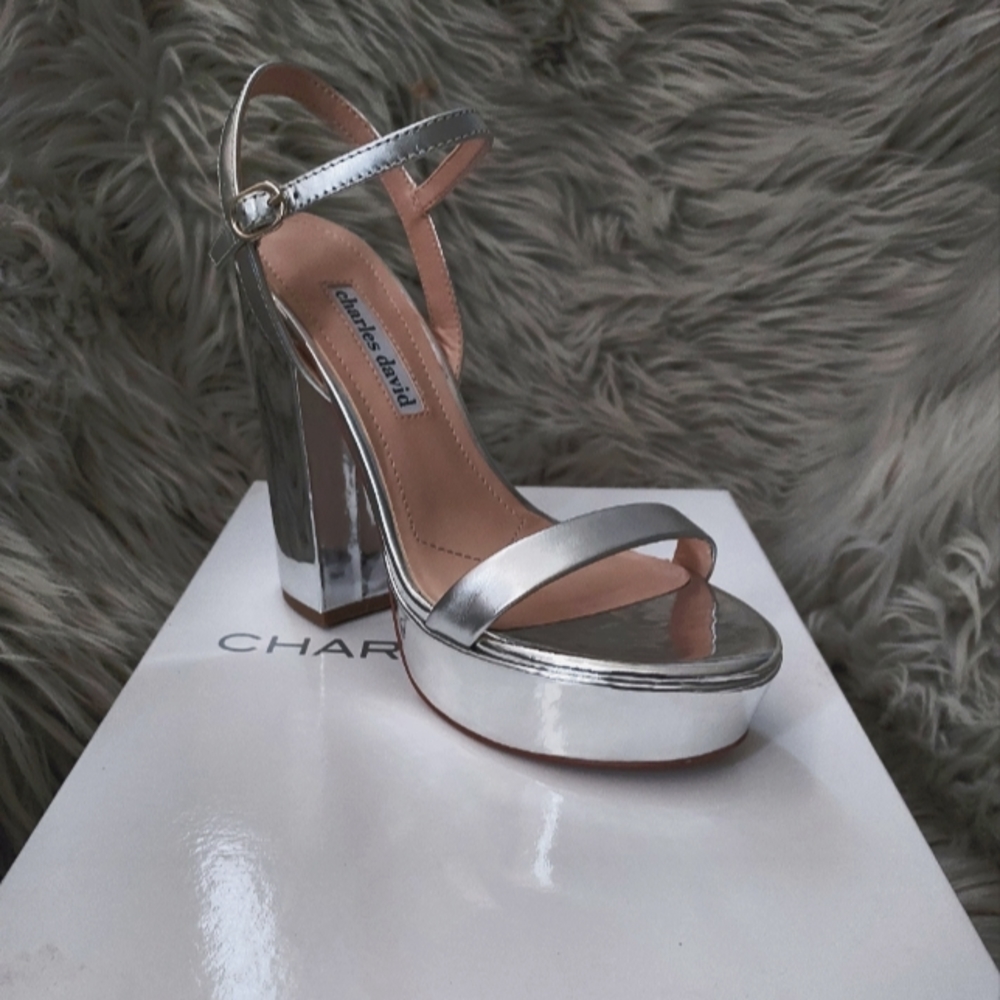 Charles David silver brand new heels